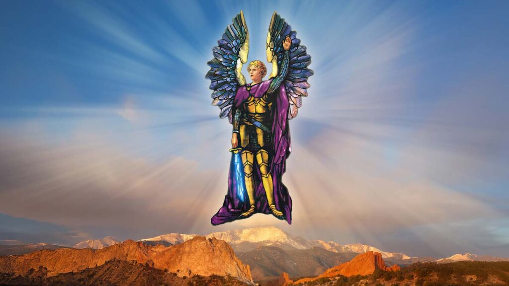 Archangel Michael Over Colorado Springs' Garden of the gods