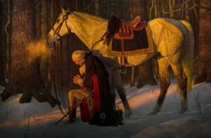 Painting of George Washington Praying at Valley Forge by Arnold Friberg